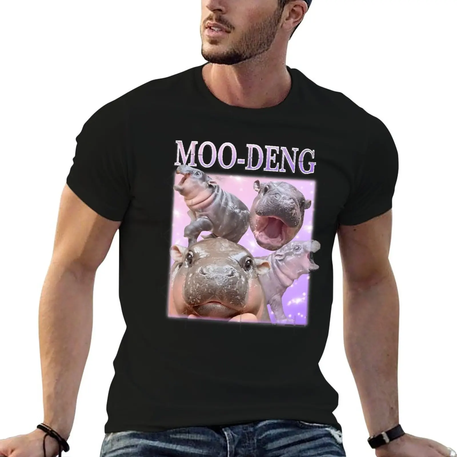 

FAMOUS cotton BABY for THE graphic t shirts man vintage MOO PIGMY MOODENG man t DENG T-Shirt OFFICIAL HIPPO shirts