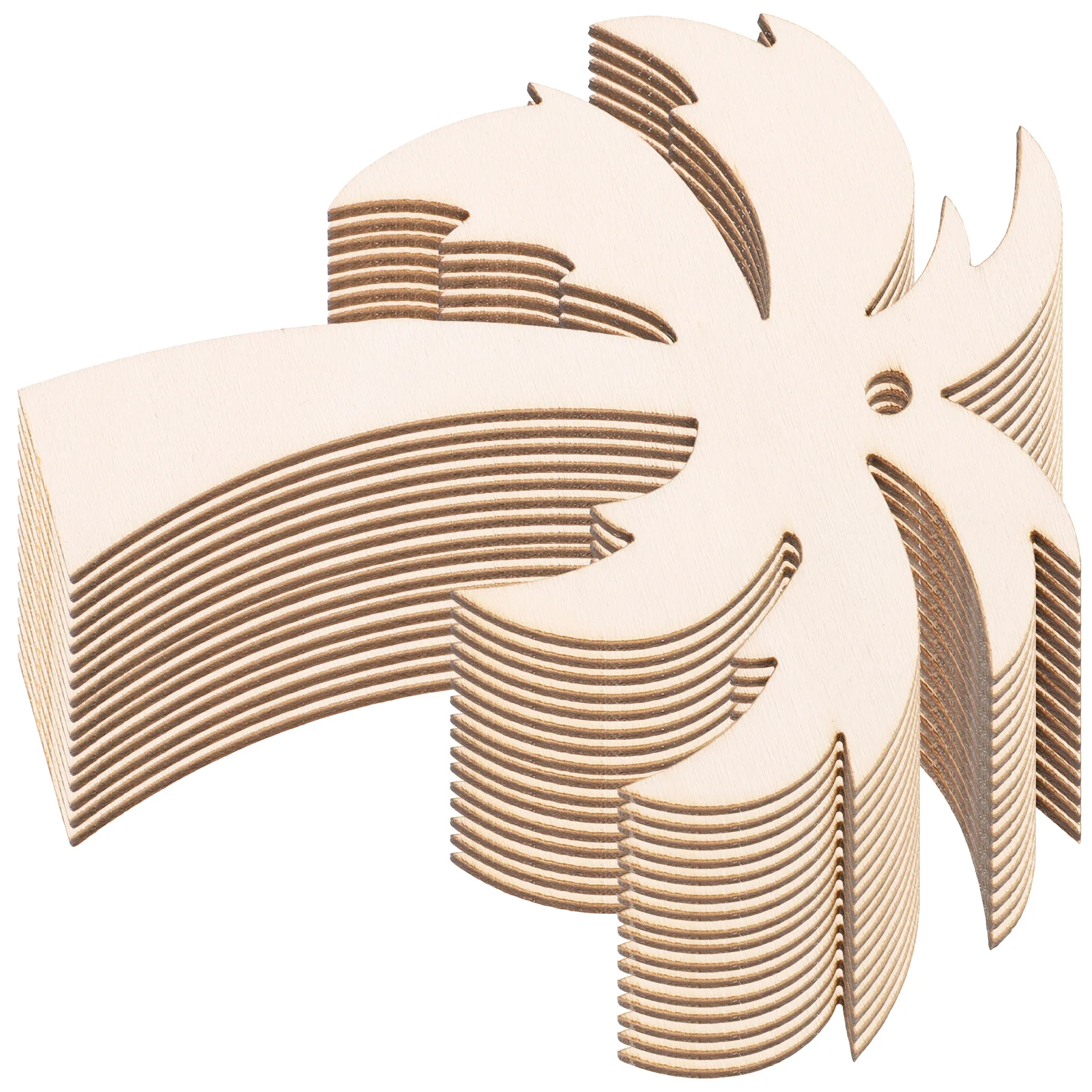 

20Pcs DIY Wooden Palm Tree Cutouts Blank Wood Slices for Handmade Crafts Painting Decor Holiday Gift Tags DIY Fake Coconuts