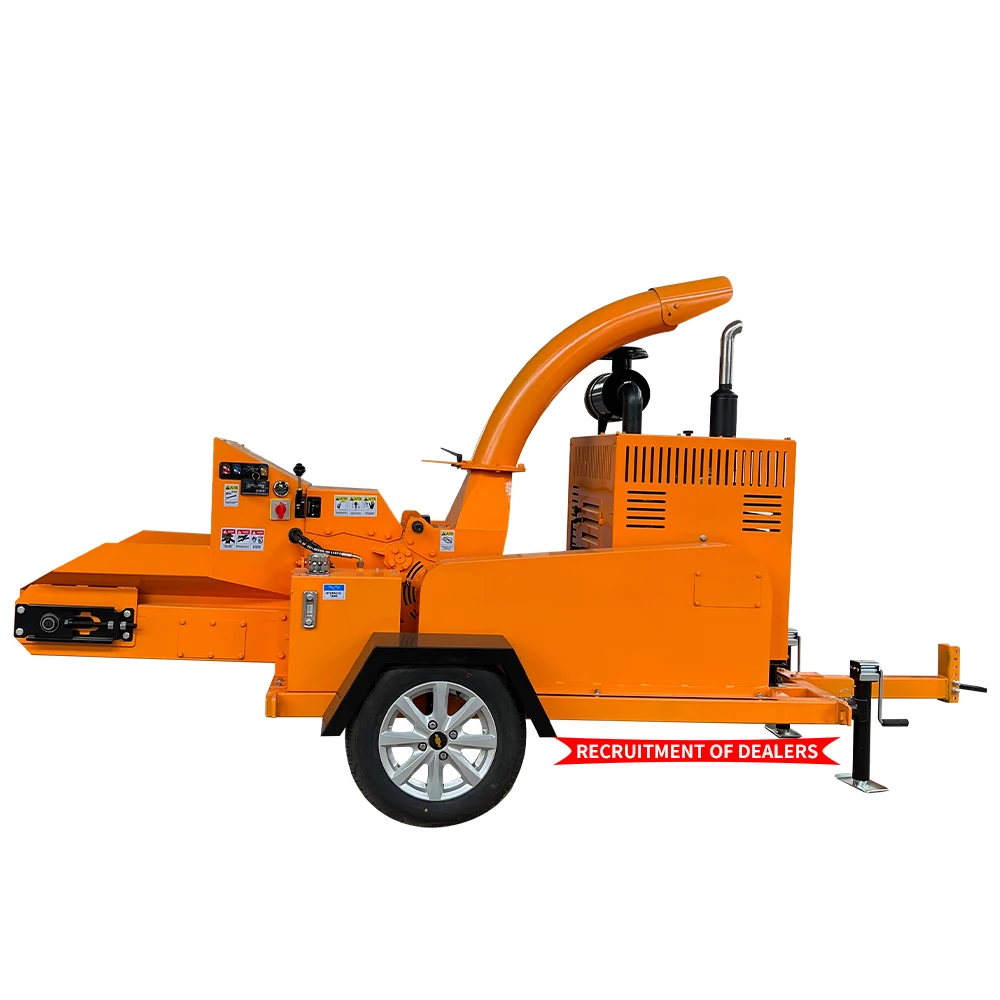 Garden waste tree branches shredder forest machinery wood chipper Mobile Diesel Engine Wood chipper shredder