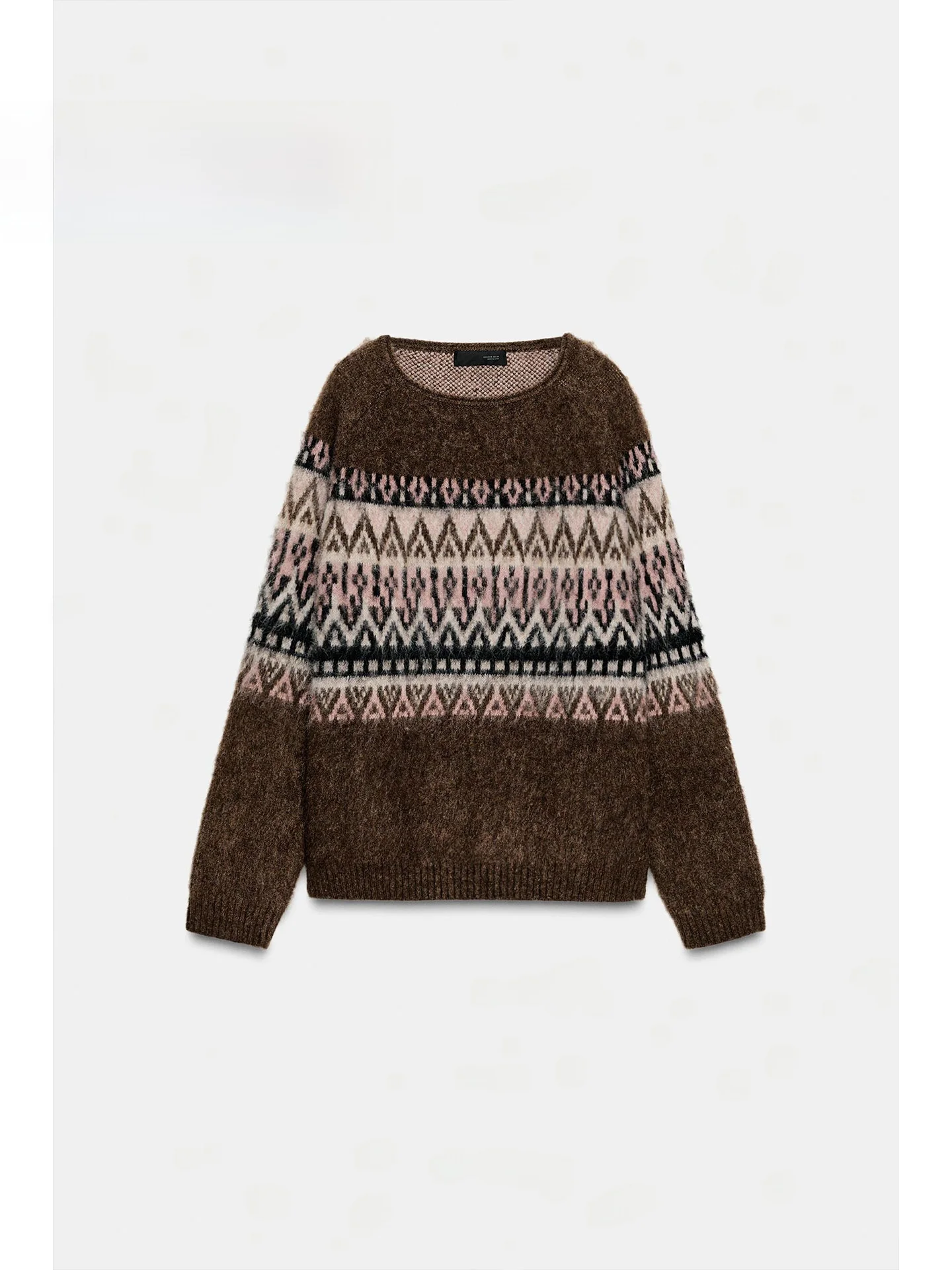 

Зима 202, женский круглый вязаный свитер Ne Long Sve, свободный крой, цветной эффект, кисточка, повседневный, для поездок на работу, Faion