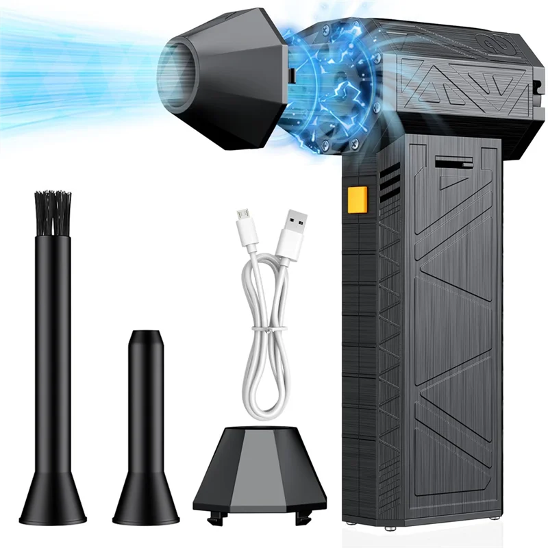 

FGGS-Compressed Air Duster 130,000 RPM, мини-вентилятор с супермощным вентилятором, электрический воздушный пылесос для чистки клавиатуры, ПК, автомобиля