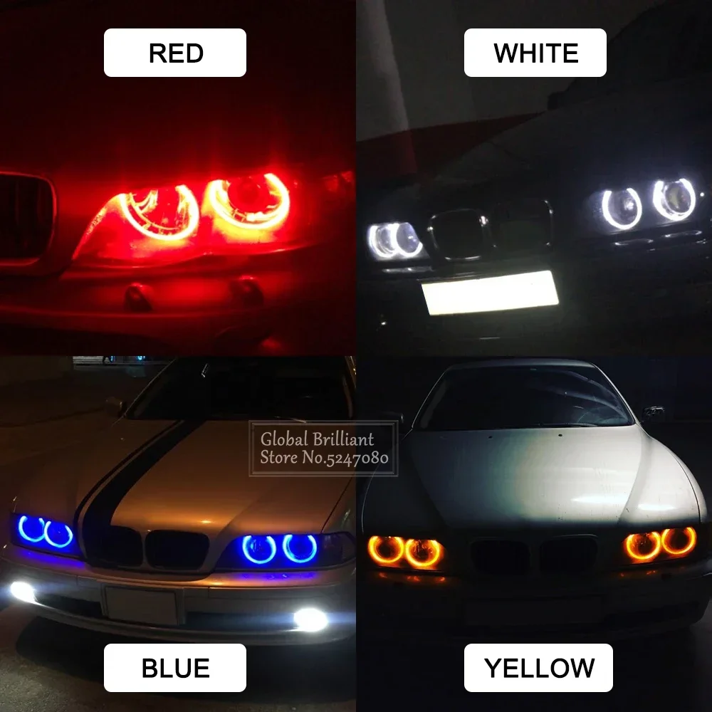 2Pcs LED Angel Eyes Marker Light Bulbs Error Free Car Lamps for BMW E39 E53 E60 E61 E63 E64 E65 E66 E87 525i 530i Xi 545i M5