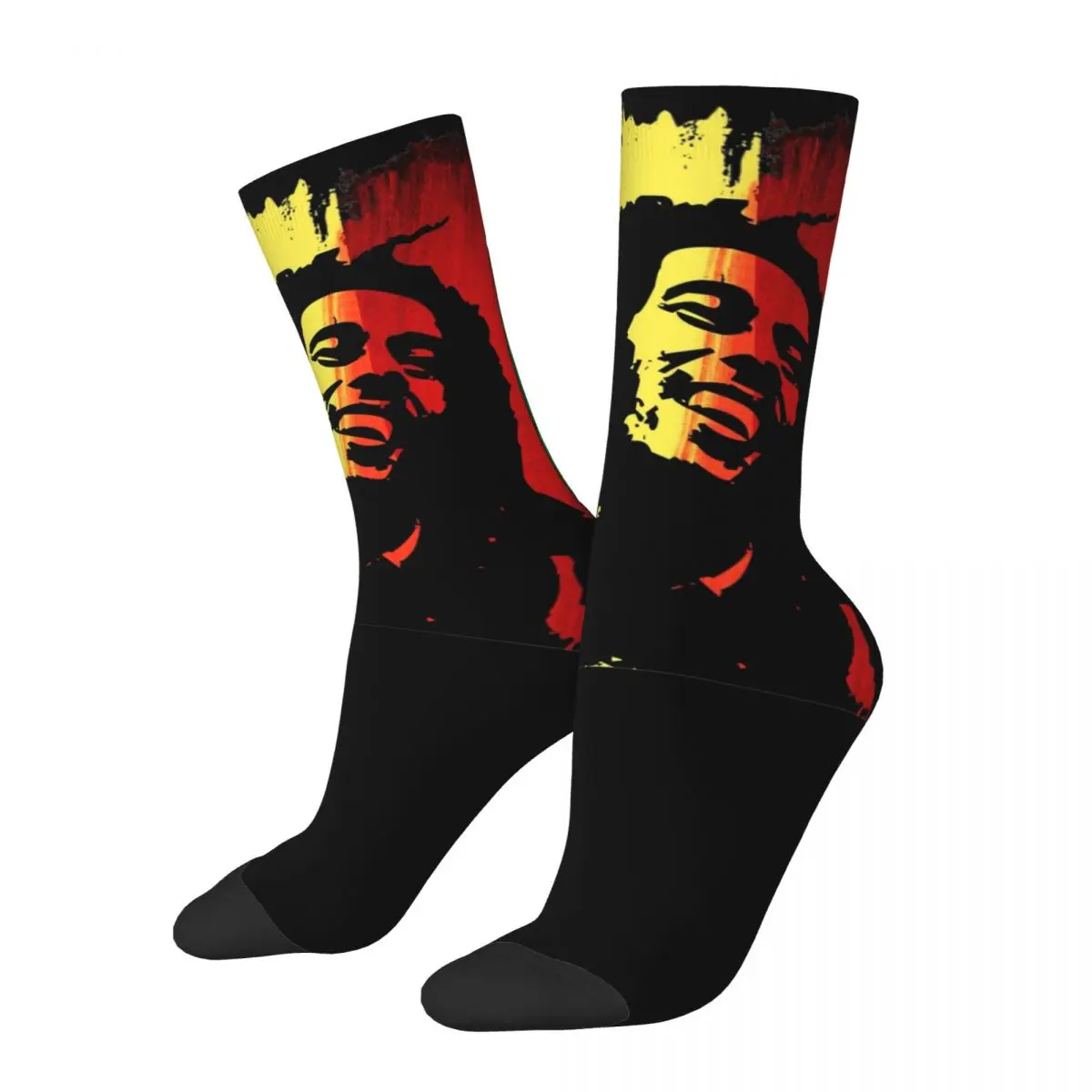 Happy Funny Male Men Socks Casual Bob-Marley Reggae Music Sock Jamaican Skateboard Women's Socks Spring Summer Autumn Winter