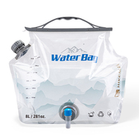 Oudoor Camping Pinic Water Bag 8L Large Capacity Portable Water Storage Bag with Water Tap Car Travel Foldable Water Bag