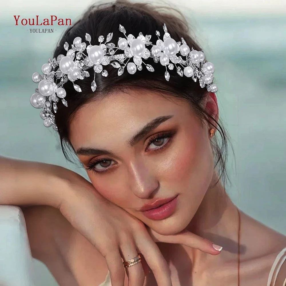 

YouLaPan Wedding Rhinestone Hair Hoop Bride Hairbands Party Crown Bridal Tiara Vintage Hair Accessories Banquet Headband HP910