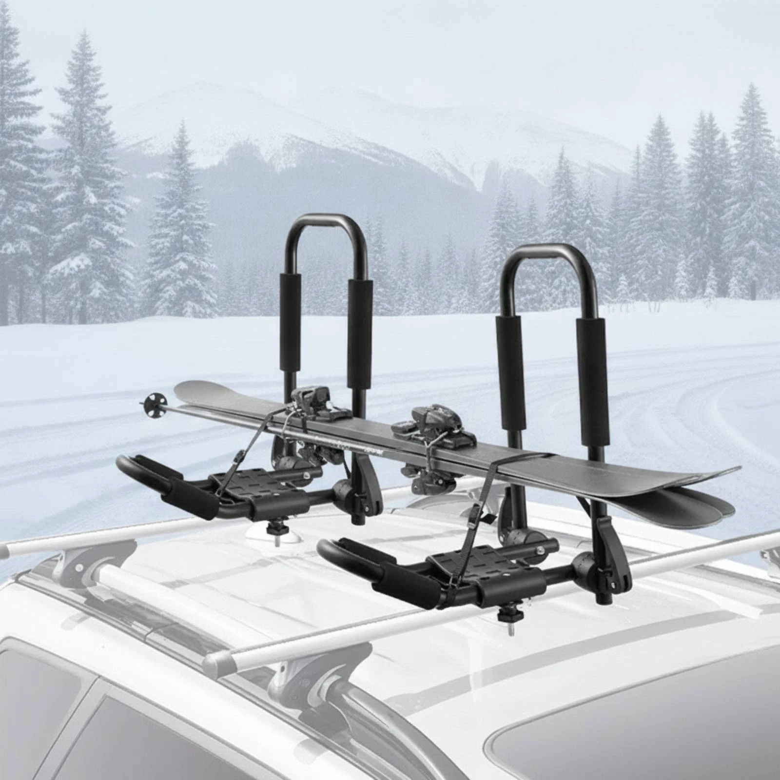 J-Bar Roof Rack Adjustable Roof Rack with Padded Arms Carrier Sleek-Profile Space Saving for Kayakers, Road Trips