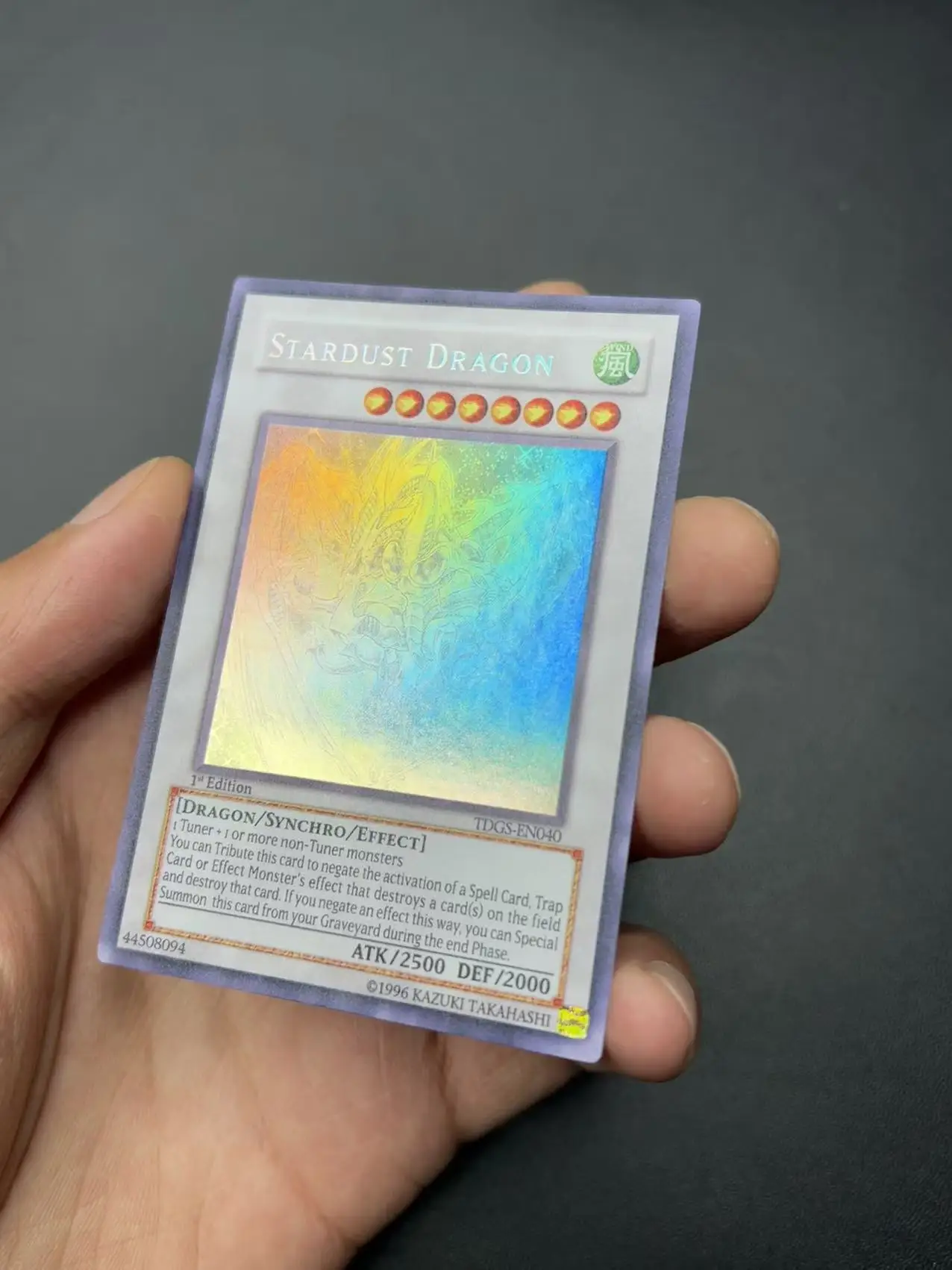 Yu Gi Oh Holographic Rare/HR TCG Stardust Dragon(TDGS-EN040) English Collection customize Game Card (Not original card)