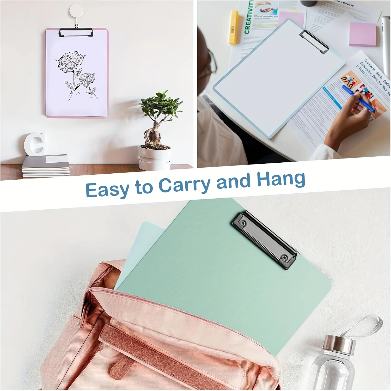 لوح كتابة على شكل نجمة لامعة مقاس A4 مع مشبك تعليق، حامل تذكرة، مجلد لوحة مستقيمة، سلسلة ألوان موراندي، مناسبة للمكتب #4