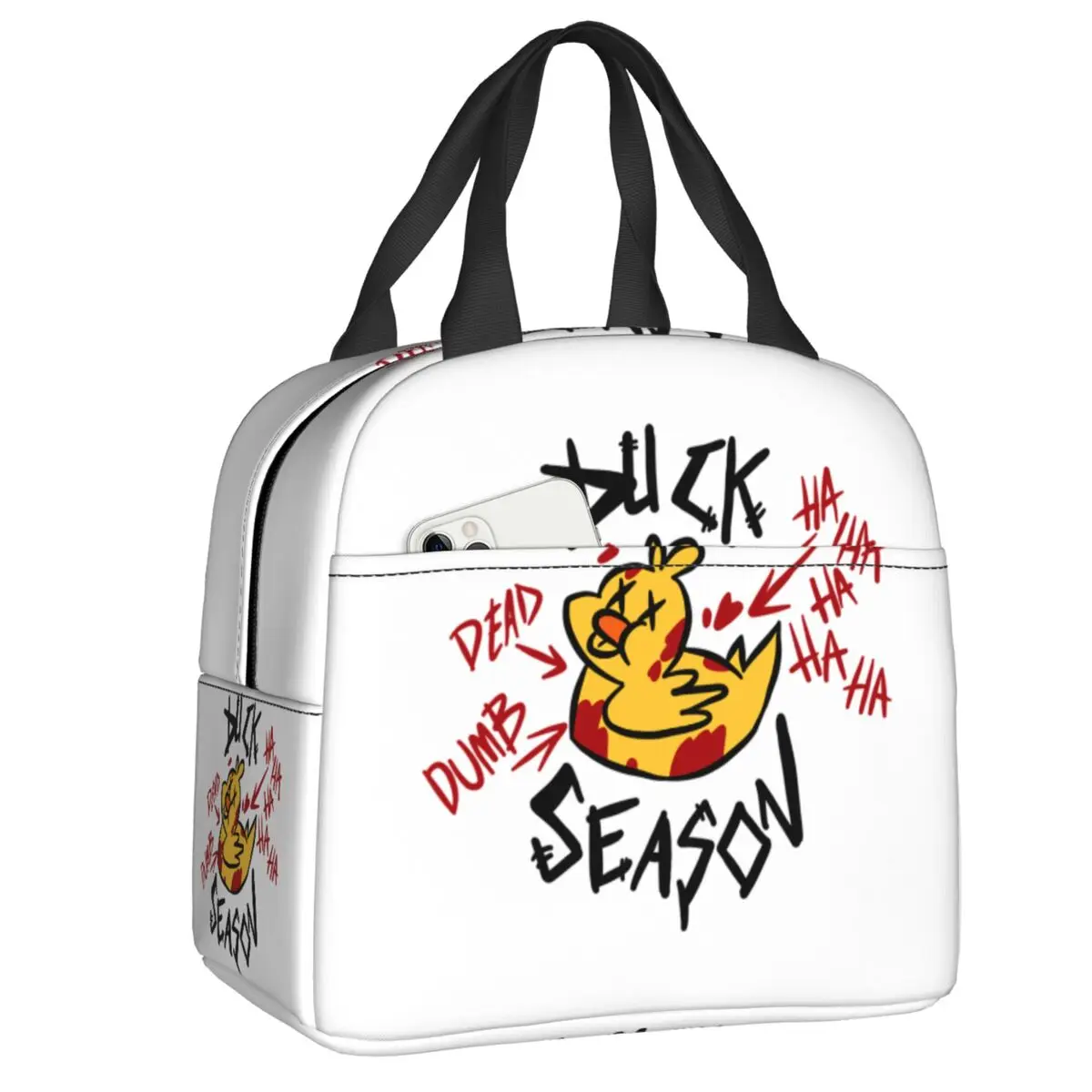 Custom Hazbins Anime Animation Hotel Alastor Duck Season Isolierte Lunchtasche für die Arbeit, Schule, auslaufsichere Thermo-Kühlbox, Bento-Box