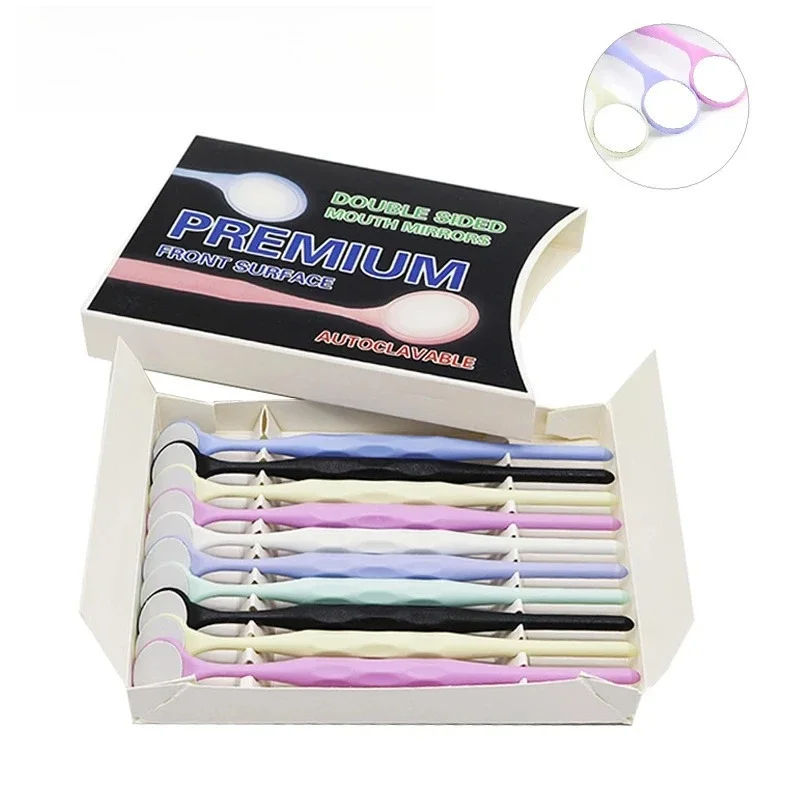 40Pcs Dentistry Autoclavable Double Sided Mouth Mirrors Premium Front Surface Reflector Oral Exam Tooth Disinfectable Instrument