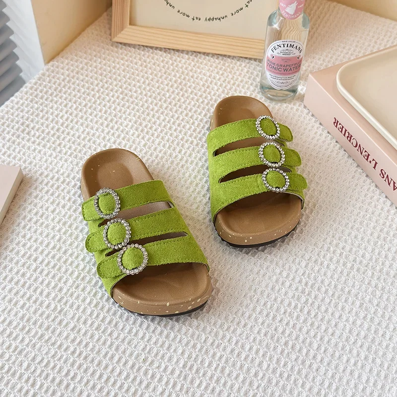 

2025 Children Casual Sandals for Girls Summer New Fashion Korean Style Soft Bottom Anti-slippery Versatile Chic Roman Beach Shoe