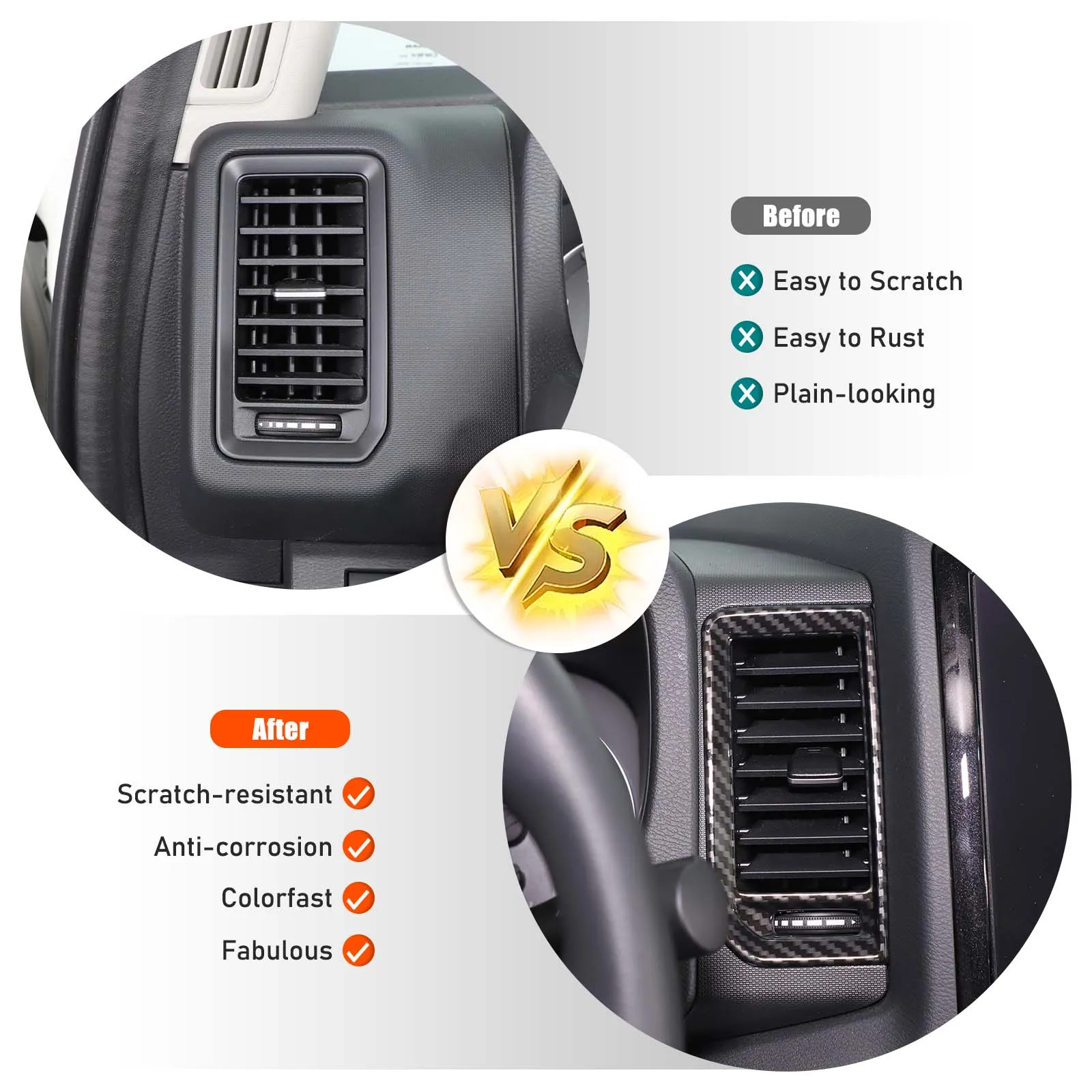 

ABS Carbon Fiber For Nissan Frontier 2022-2024 Car central control air outlet frame decoration sticker car interior accessories