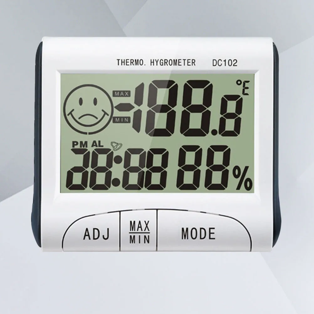 

Digital Indoor Thermometer Hygrometer 12/24H Display ℃/℉ MAX MIN Memory Back Stand Magnetic Wall Mount Temperature for Home