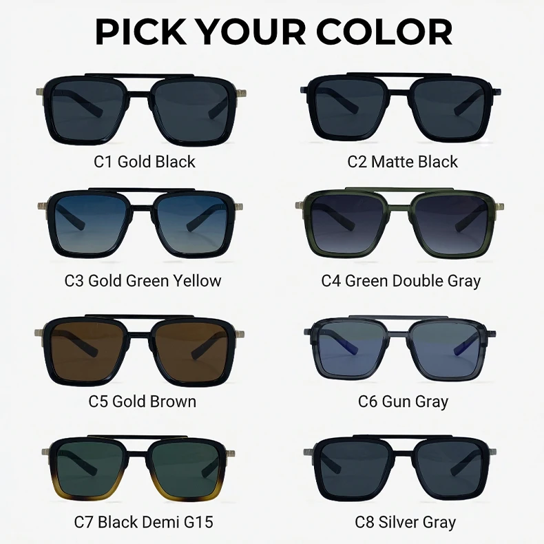 2026 Polarisierte Übergroße Quadratische Sonnenbrille für Damen Luxus Designer Doppelbrücken Y2K Mode Fahrbrille für Damen Retro Shades – Detail 7