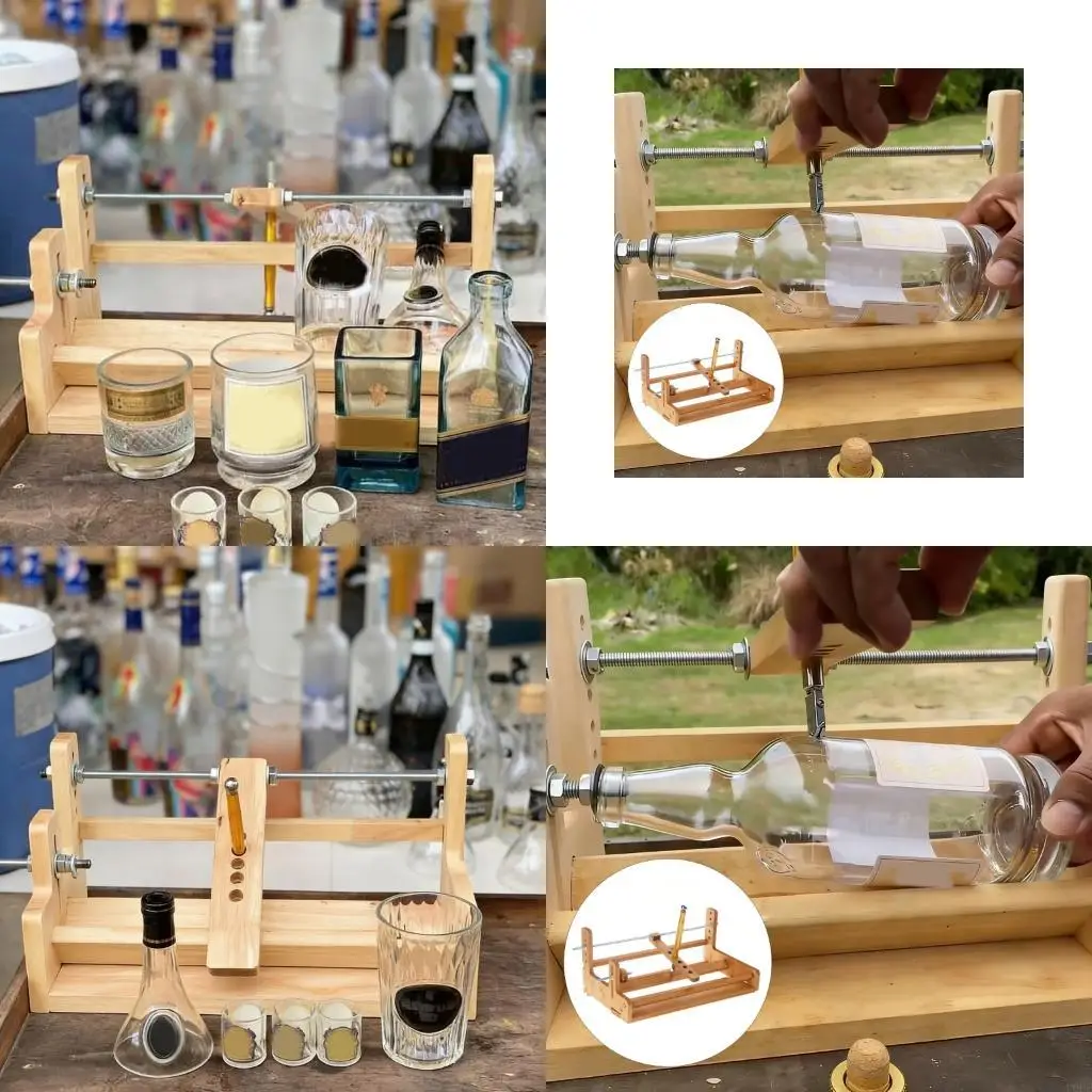 

Innovative Wooden Glass Bottle Cutting Device For Crafting Personalizing Vases And Artistic Decorative Items