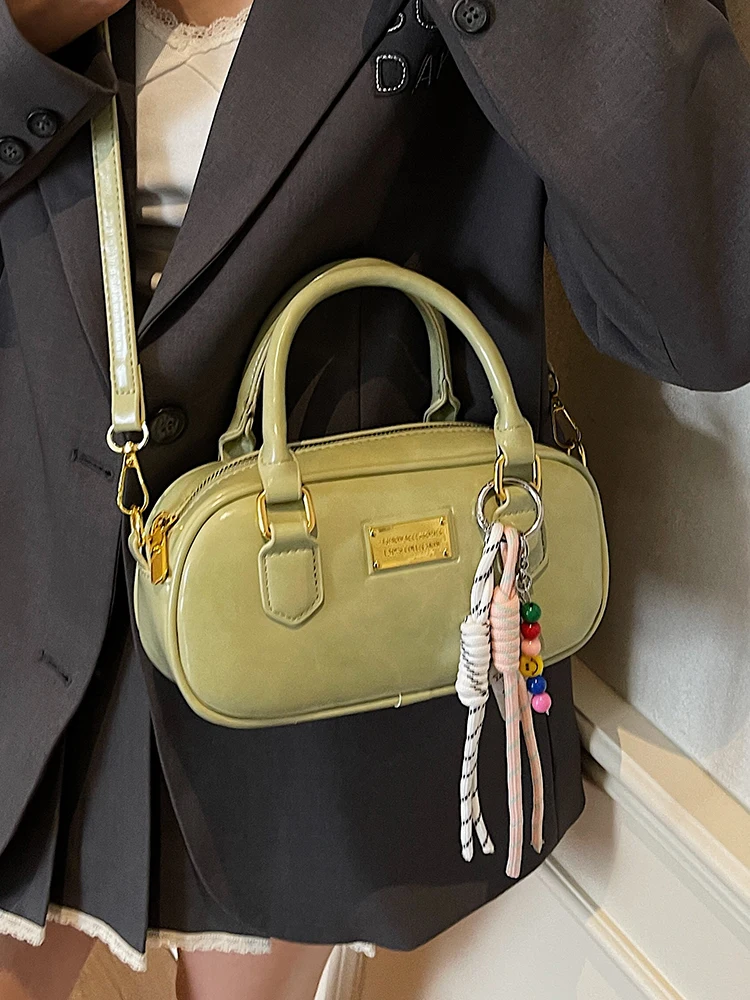 Женская сумка для боулинга в стиле ретро, новинка весны и лета 2025 года, сумка-мессенджер на одно плечо, высококачественная универсальная маленькая квадратная сумка