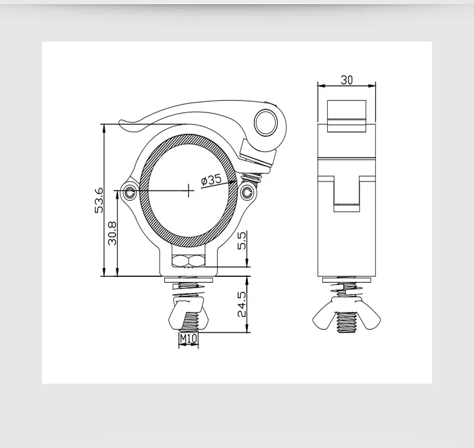 Aluminum Stage Lighting Truss Clamp Coupler Mini Hook JR Clamp Heavy Duty 75kg Pipe Clamp Mounting Hook  for F24 Tube 32-35mm