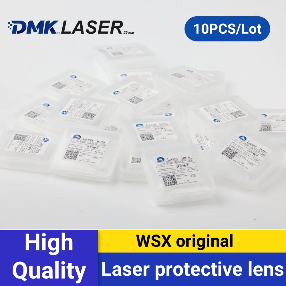 10 pcs/lot WSX Original Quartz Protective Lens 18*2/30*5mm 4KW JGS1 Fused Silica Protection Lens D37 T7 Laser Protective Windows