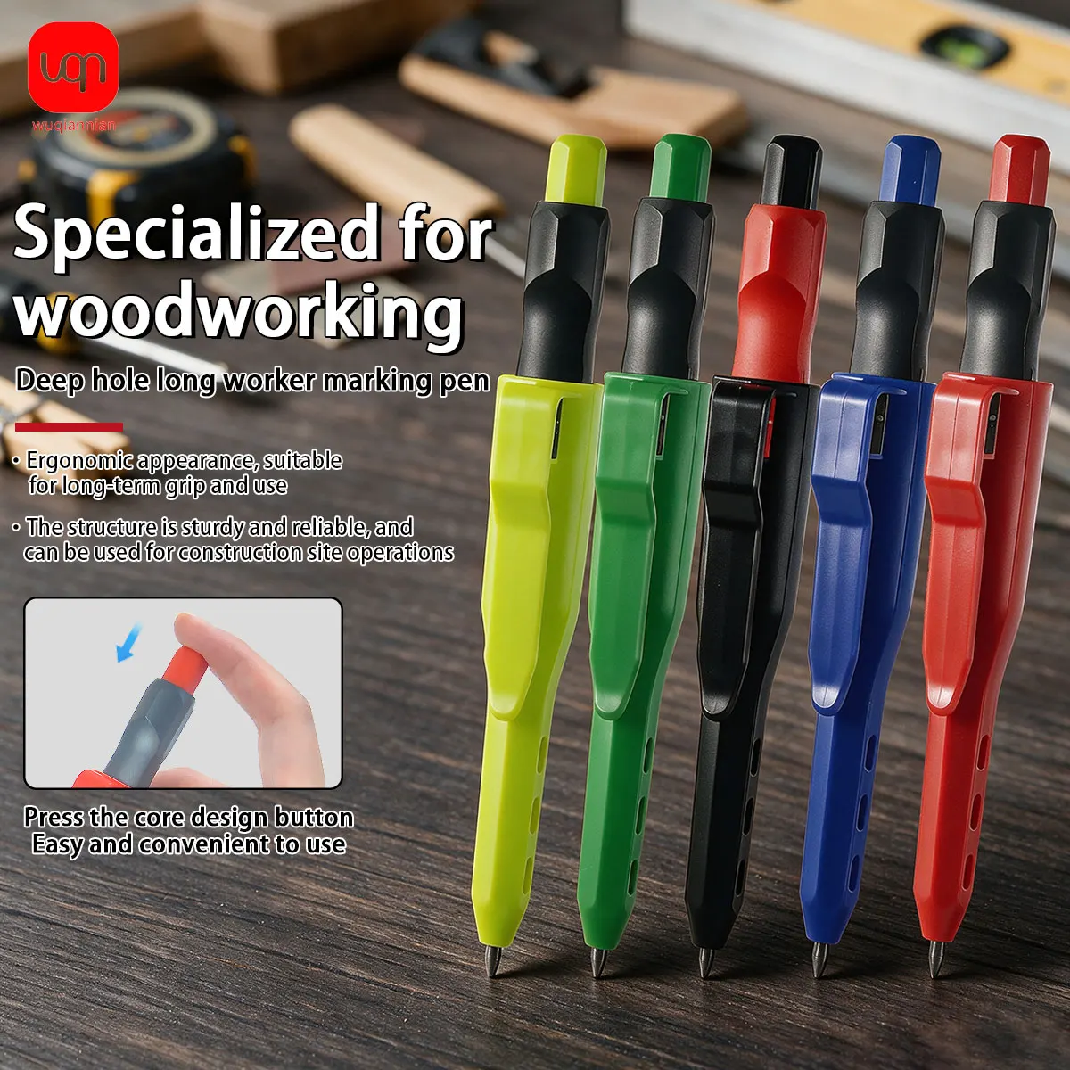Carpenter's Pencil, Woodworking Machinery, 5-color Carpenter Leads,Leads For Construction Marking And Line Drawing