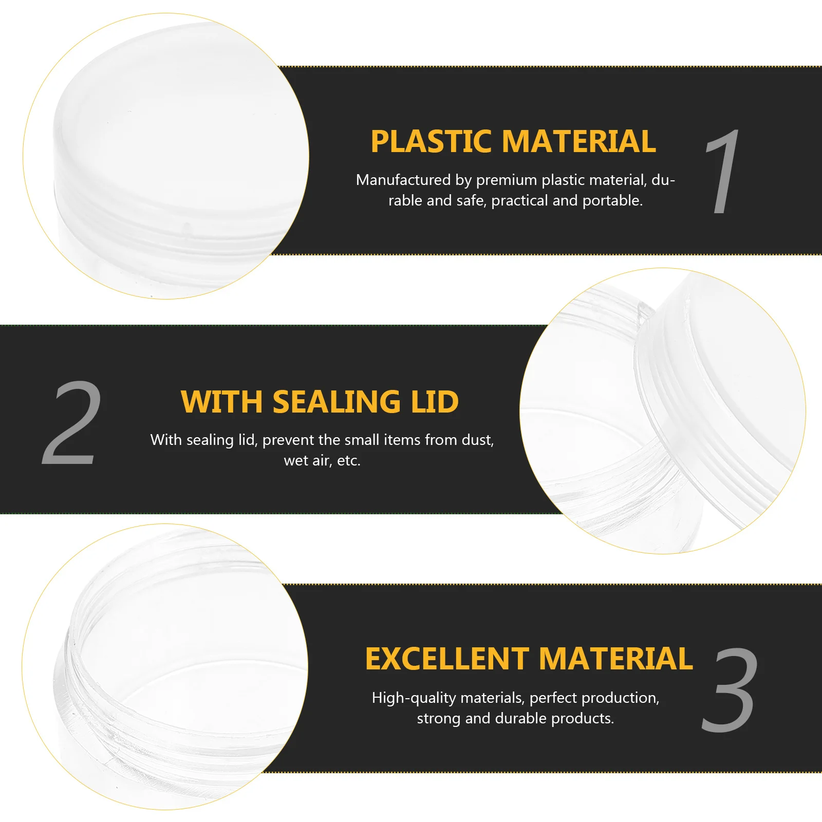 

10pcs Watch Repair Tool Box Transparent Storage Containers With Sealing Lid For Small Parts Organizer Dustproof Home Studio