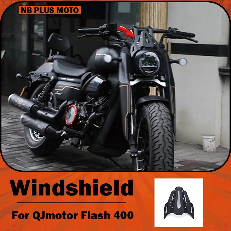 【Premium】For QJMOTOR QJ Flash 400 Motorcycle Modified Combat Helmet: Front Windshield, Air Deflector, Small Windshield Bracket,