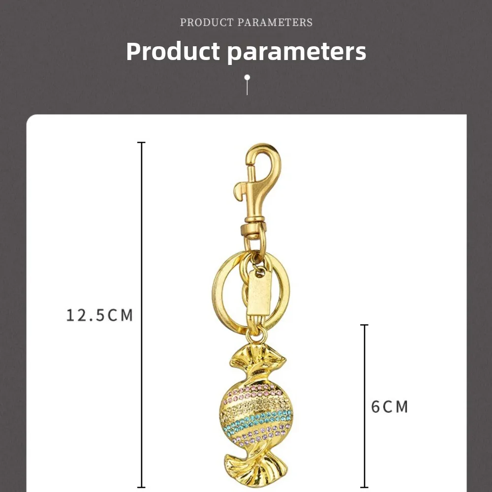Double Sided 3D Candy Bag Charm Rhinestone Crystal Keychain Sparkling Purse Accessory Personalized Gifts for Y2K Festival Girls