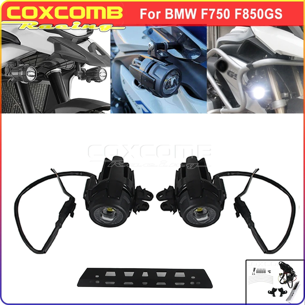 

For BMW F750 F850GS Motorcycle LED Auxiliary Light Bracket Bar Black Spot Light Driving Fog Lamp Support Holder Mount Kit 19-23