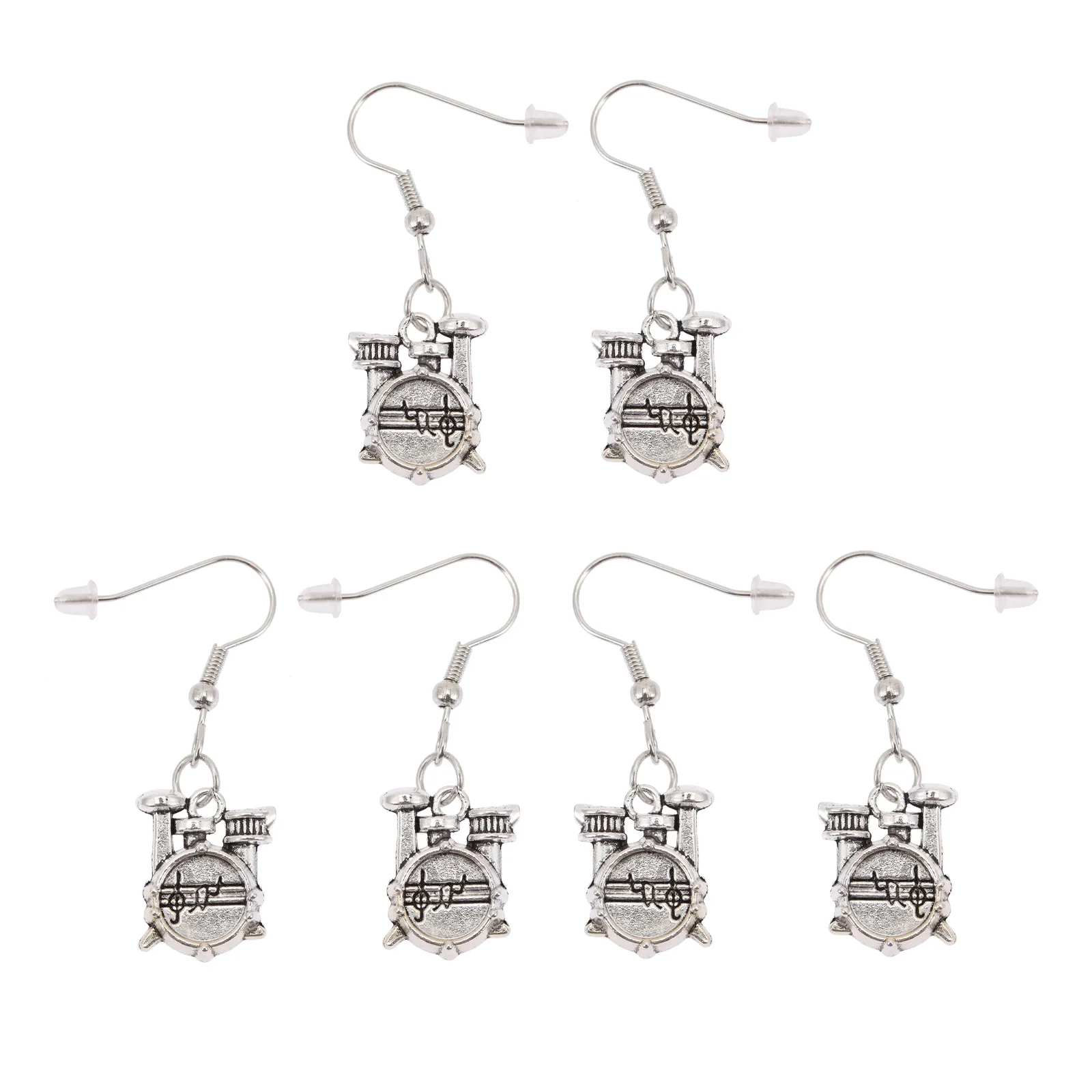 

3 Pairs Earrings Music Festival Earrings Women Ear Drop Drum Set Hoop Creative Jewelry Daily Wear Ear Jewelry Gifts
