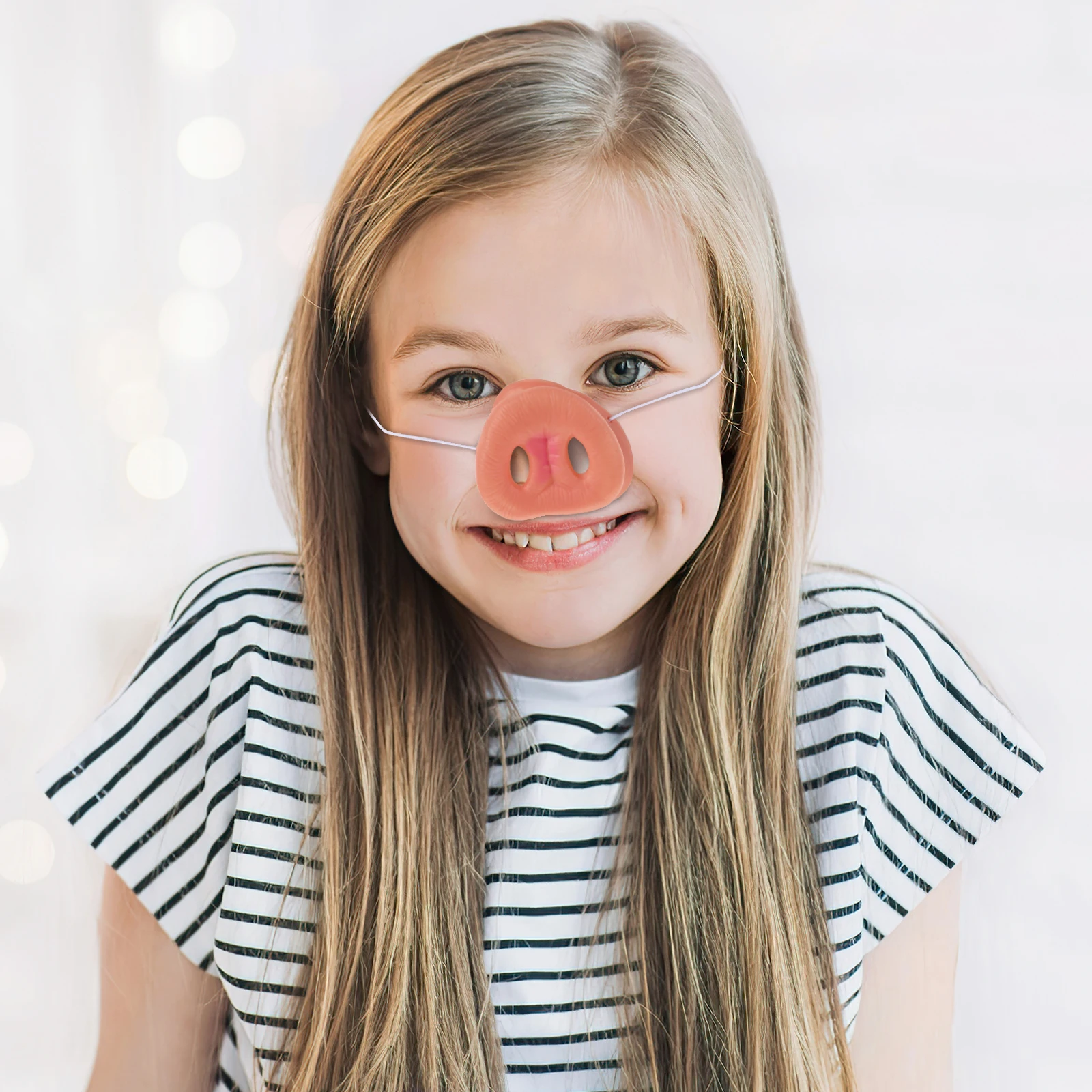

2Pcs Latex Pig Nose Mask Elastic Band Animal Cosplay Costume Halloween Party Props Photograph Accessories Toy