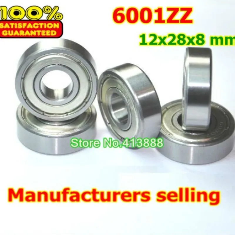 NBZH bearing (1pcs) Double Shielded Miniature Deep Groove Ball Bearings 6001ZZ 12*28*8 Mm