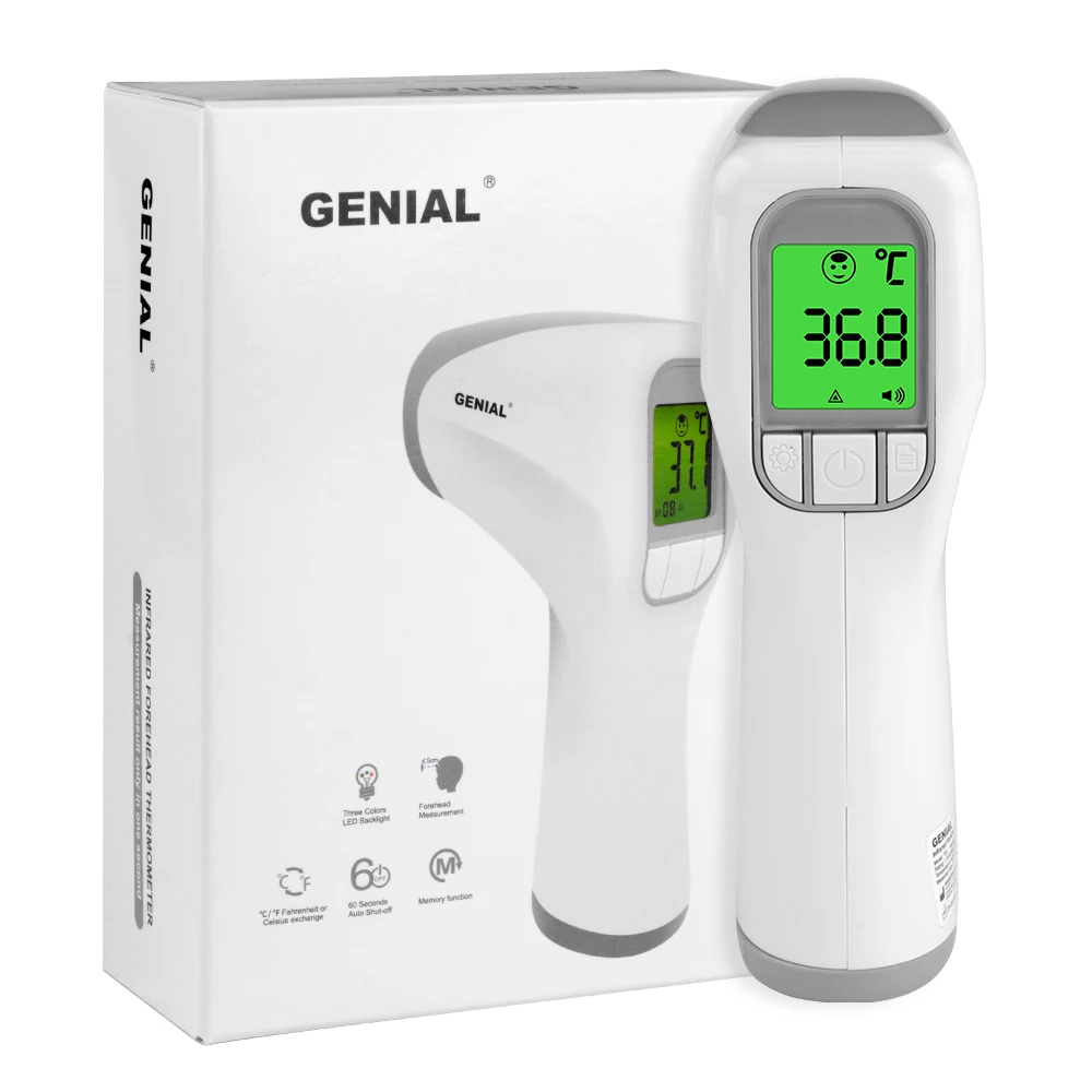 2-in-1 Accuracy Infrared Thermometer With Fever Alarm & LCD Display Accurate Readings For Whole Family