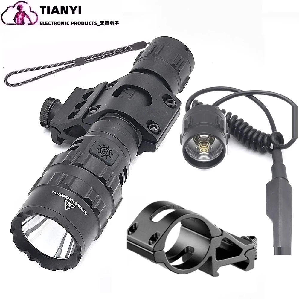 

Aluminum alloy tactical flashlight L2 strong light hanging illumination lamp 20mm Picatinny rail bracket and mouse tail switch