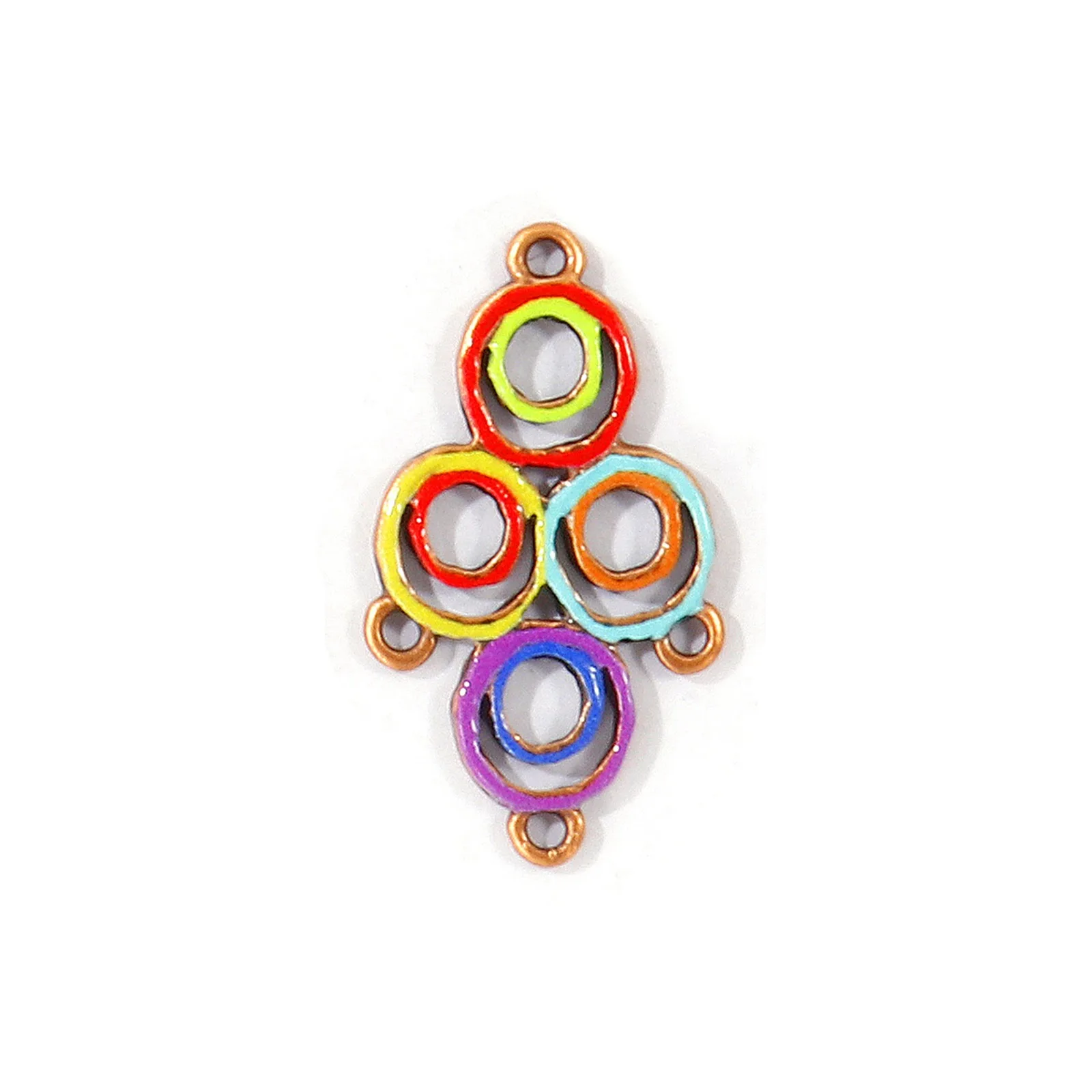 5 Stück Bohemian Ancient Charms Emaille-Anhänger mit Aufdruck, Verbinder aus Zinklegierung, antik kupferbeschichtet, für DIY-Halskettenherstellung, Großhandel – Detail 10