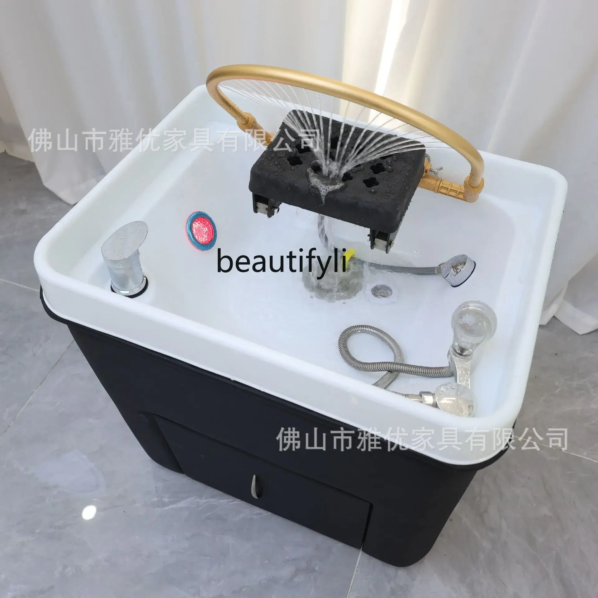 Head Therapy Bed for Beauty Salon  Head Therapy Instrument Water Circulation Fumigation Water-Free Mobile Shampoo Basin