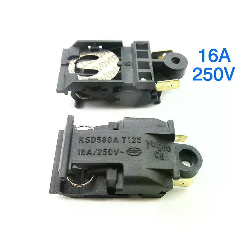 2pcs Black 13A/16A 250V Switch Electric Kettle Thermostat Switch Steam Medium Kitchen Parts Accessories