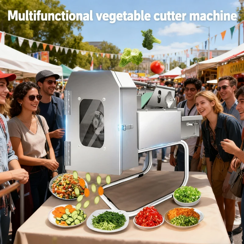 

Commercial Electric Scallion Chopper 150kg/h Vegetable Slicer Multifunctional Food Dicer For Restaurant Kitchen Food Prep