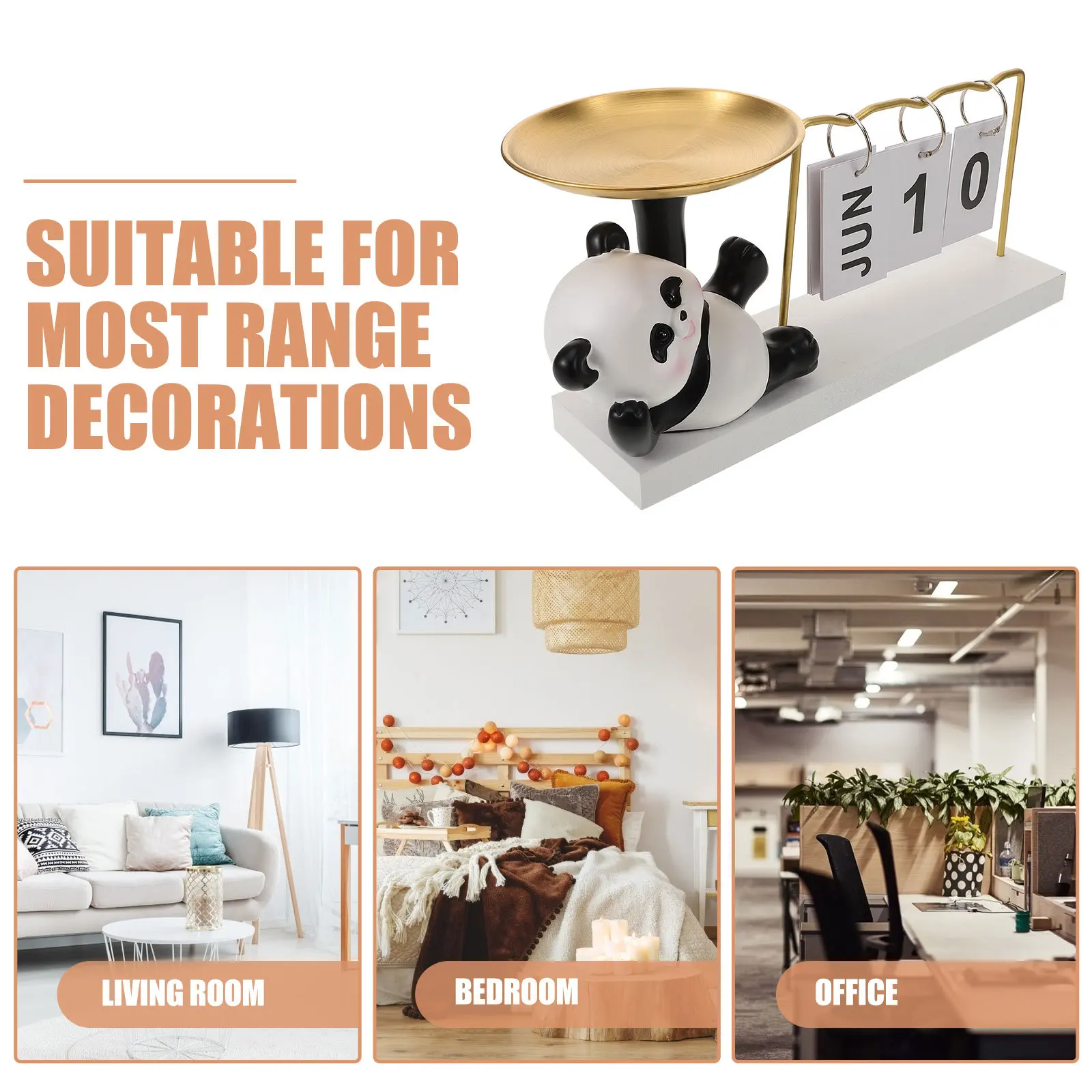 

Panda Calendar Sundries Tray Entryway Key Tray Jewelry Display Dish Storage Holder Desktop Ring Dish Jewelry Plate