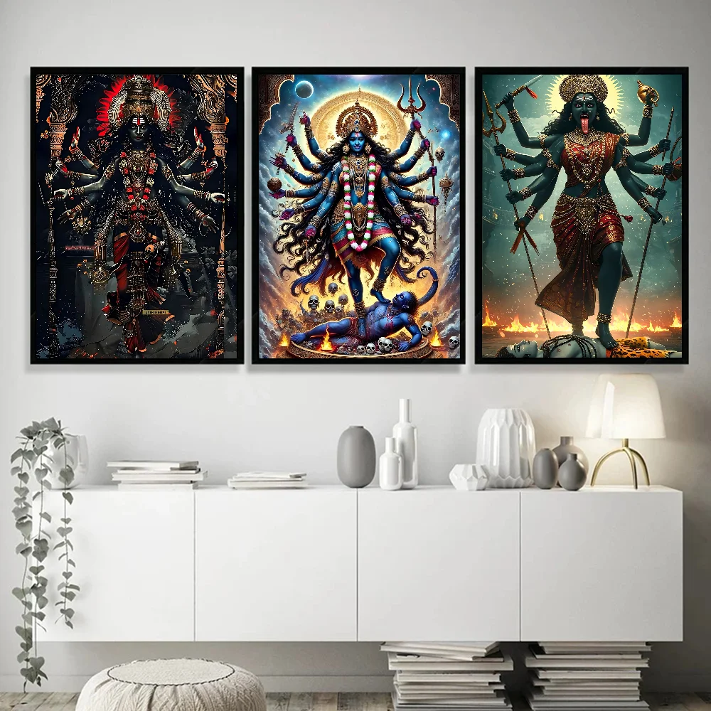 آلهة كالي جاي أما Godde Mahakaali لتقوم بها بنفسك ملصق لاصق ورق أبيض يطبع الملصقات الفنية خمر اللوحة الزخرفية