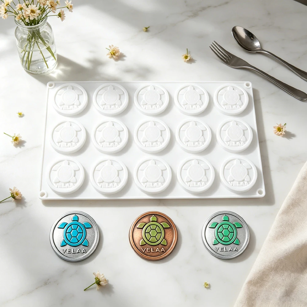 15-Cavity Silicone Mold for Long-Tailed Turtle Mousse Cake Chocolate Crisp Biscuit Candy French Pastry Baking Tools