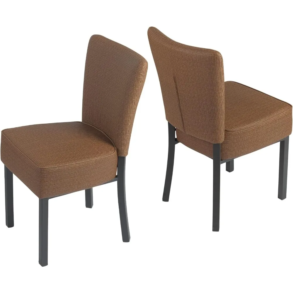 Leather Dining Chairs Set of 2 Modern Kitchen Room Chairs with Upholstered Fully Assembled Heavy Duty Sturdy Mid Century, Vinyl