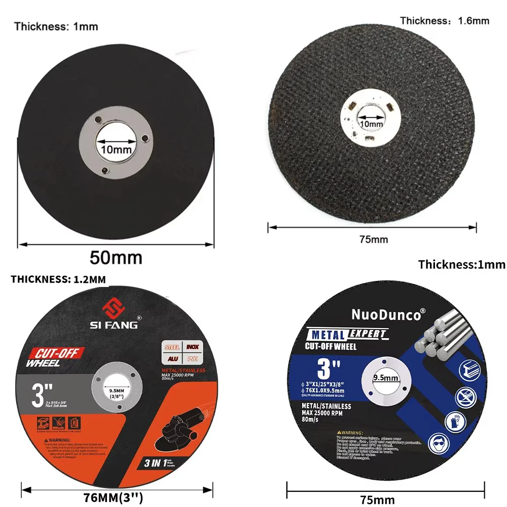 50/75mm Metal Cutting Disc Mini Saw Blade Cut-0ff Wheel With Mounting Mandrel for Angle Grinder Cutting Metal PVC Stainless 5pcs