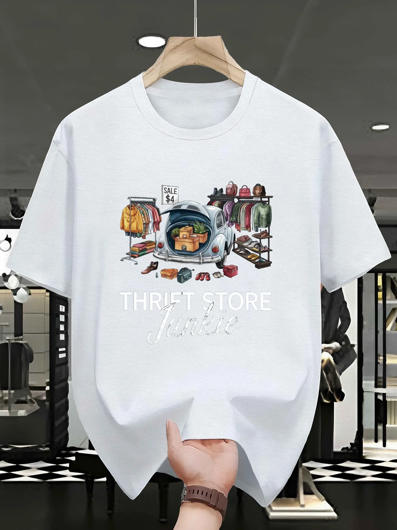 Vintage Store Graphic Printing Summer Autumn Winter Men's and Women's Short Sleeved T-shirts Casual Loose Outdoor Street Fashion