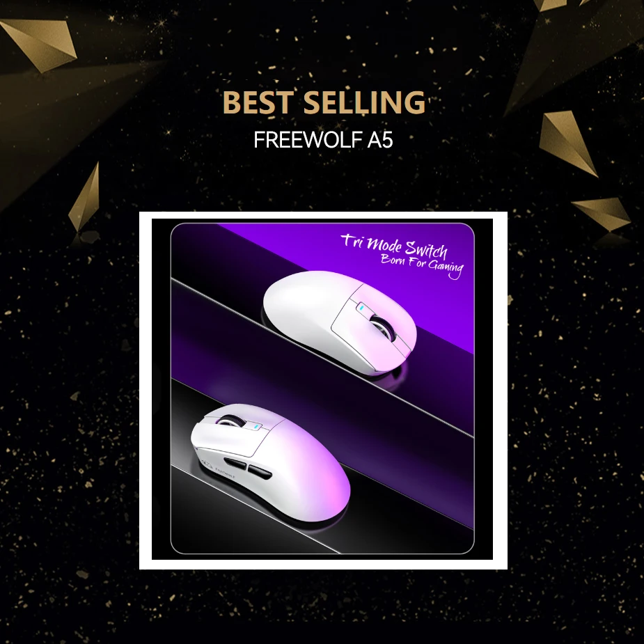 

New! A5 Lightweight Wireless Mouse,Bluetooth Tri-mode Connection, 1000Hz,PAW3311 24000dpi ,Esports Office Macro Gaming Mouse
