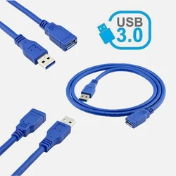 0.3M-5M Male To Female USB Lead Oxygen Free Copper USB 3.0 Stable Transmission Cable Blue High Speed Extension Cable