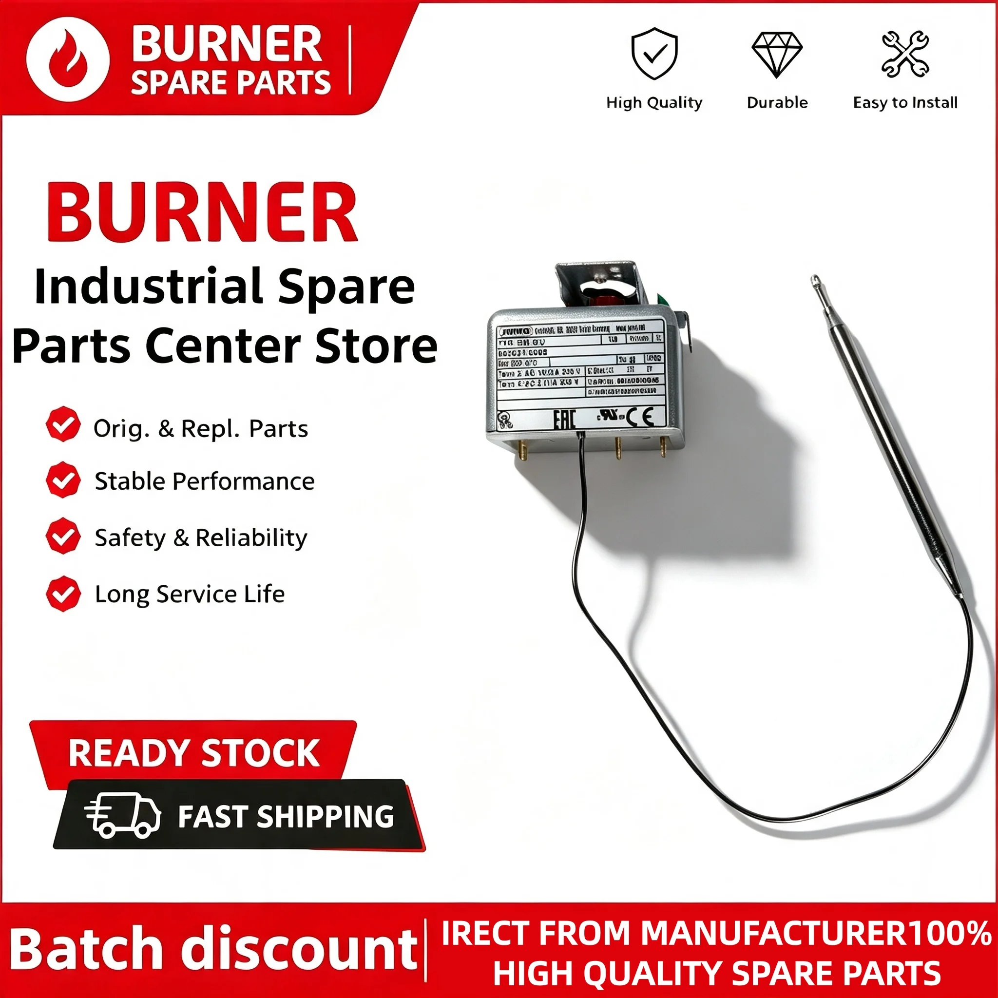 Original EM-5/U Liquid-filled Temperature Probe 0-200℃ Weishaupt Diesel Burner Oil Temperature Detection Control Fittings