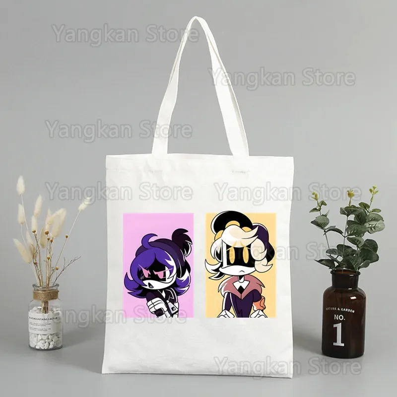 Murder Drones Handbag Tote Reusable Grocery Shopper Bags Canvas Shopping Bag Letters Print Female Cloth Shoulder Bag Eco