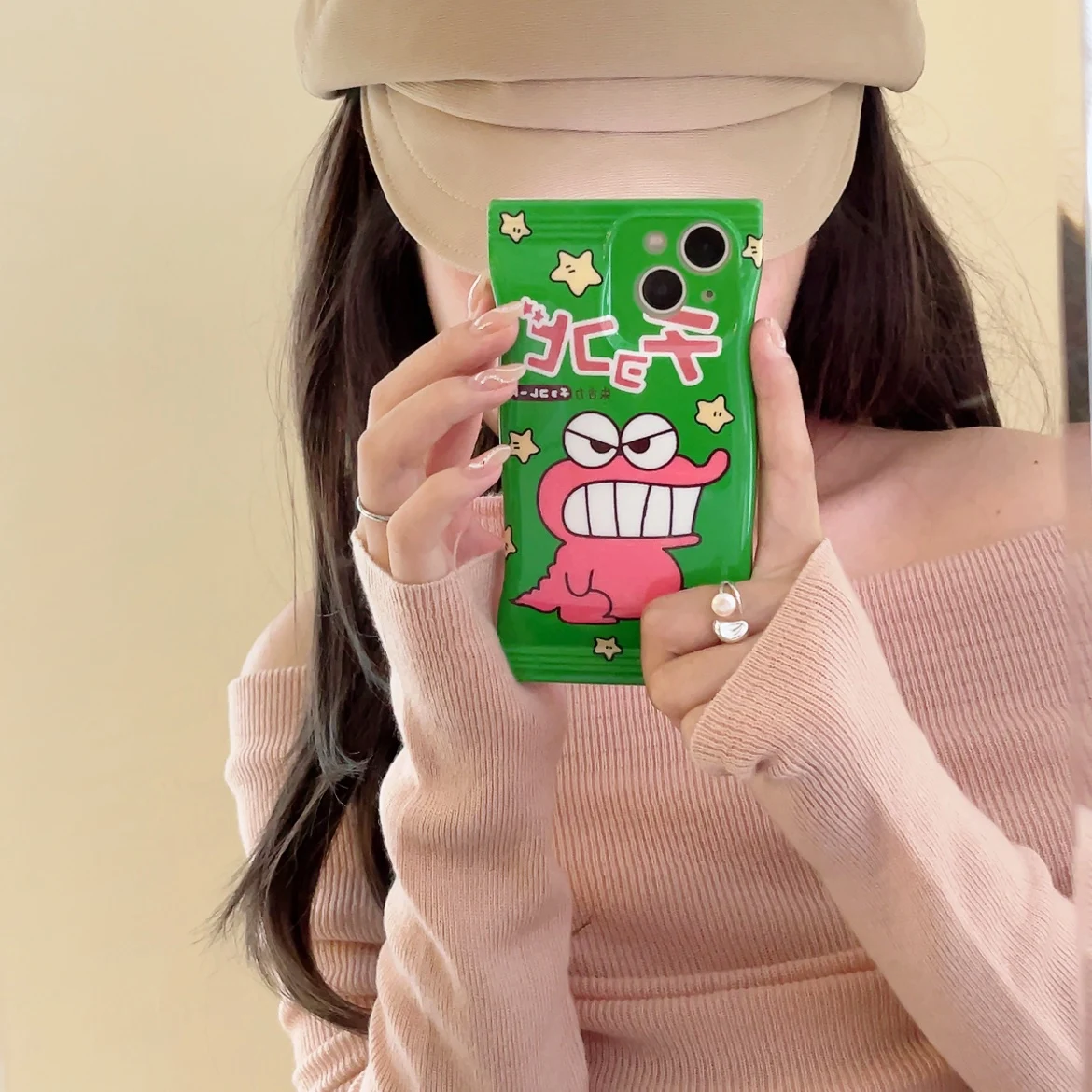 Green Dinosaur New Candy Phone Case Protective Cover Shell  For iPhone 15 14 13 12 11 Pro Max Mini Plus