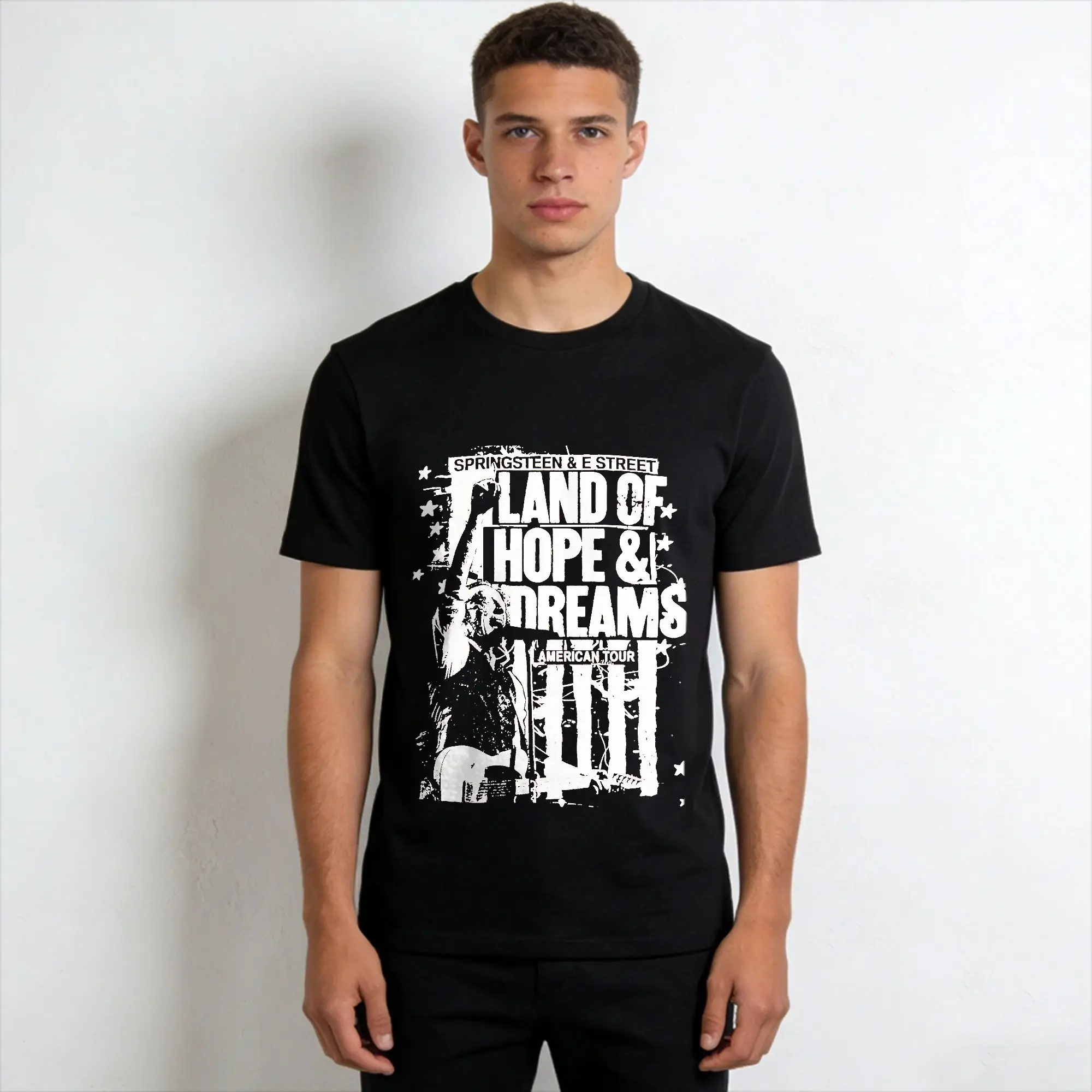 Bruce Springsteens Music T Shirts Men 100% Cotton Leisure T-Shirt O Neck  Tees Short Sleeve Clothing Summer