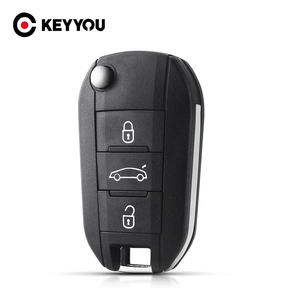 KEYYOU For Peugeot 508 208 2008 308 3008 5008 For Citroen C3 C4 C4L Elysee 3 Buttons Car Key Shell Remote Flip HU83 VA2