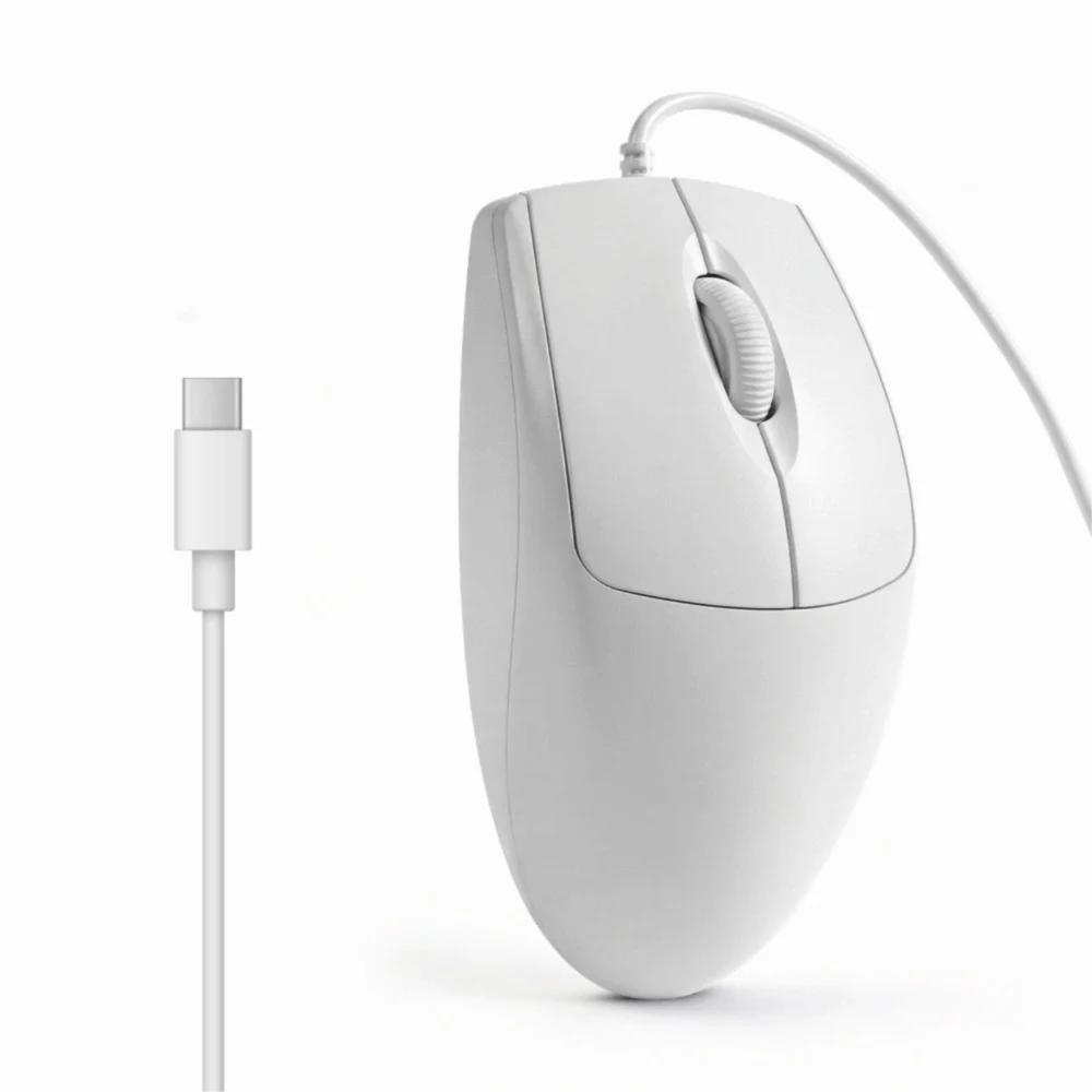 1200 DPI Optical Sensor Wired Mouse Silent Click Type C Silent Optical Mouse 1.5m Cable Wired Computer Mouse